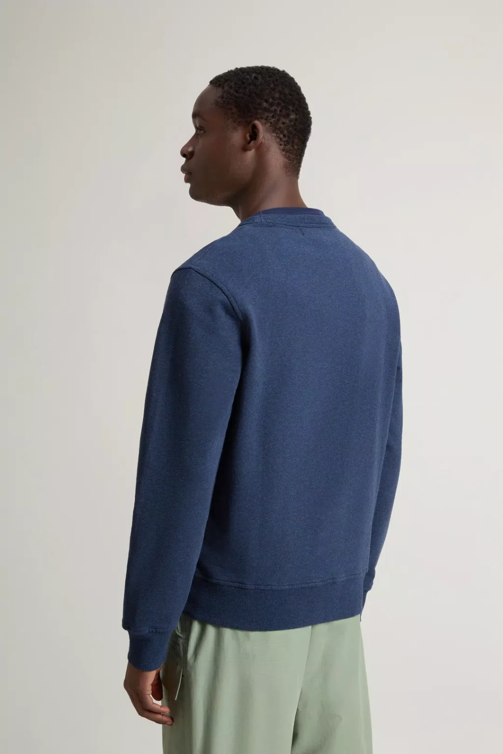 Woolrich Trui - Mouline Crewneck Melton Blue - Afbeelding 2