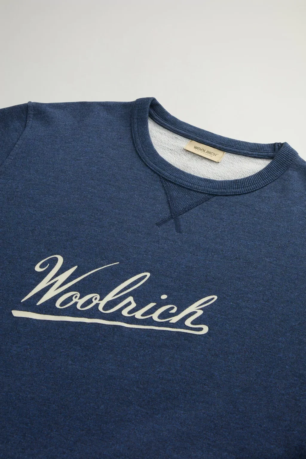 Woolrich Trui - Mouline Crewneck Melton Blue - Afbeelding 3