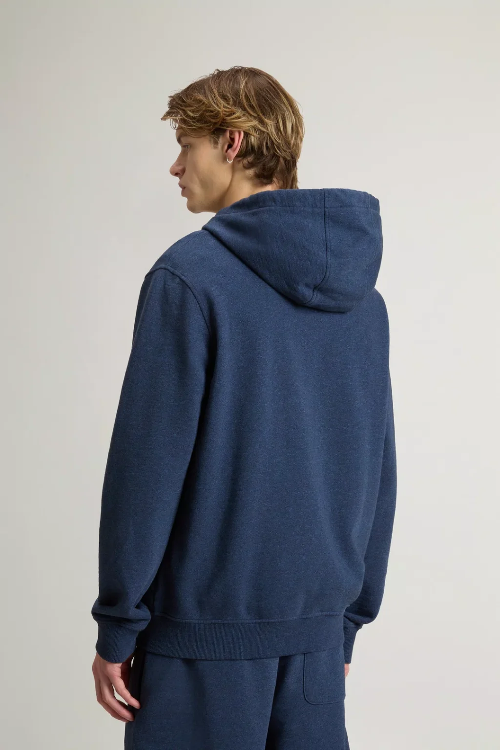 Woolrich Vest - Mouline Full-Zip Hoodie Melton Blue - Afbeelding 2