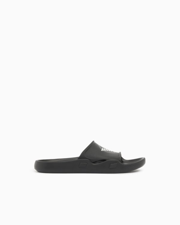 Emporio Armani - Contoured PVC Eagle Sliders Black