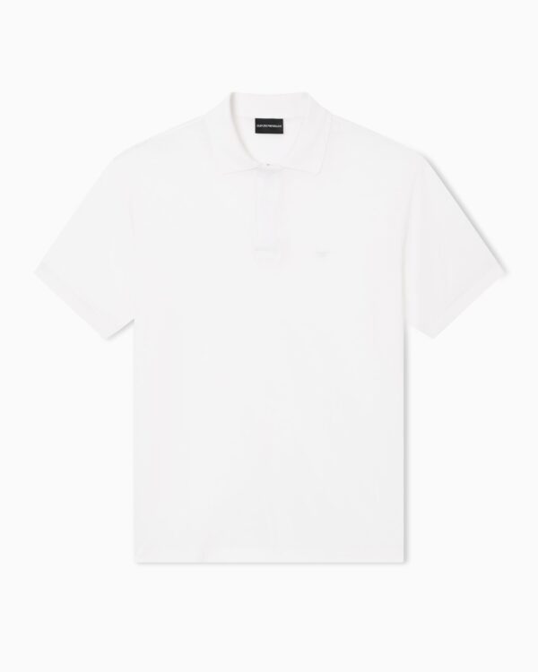 Emporio Armani Polo - Travel Lyocell Zip Polo White