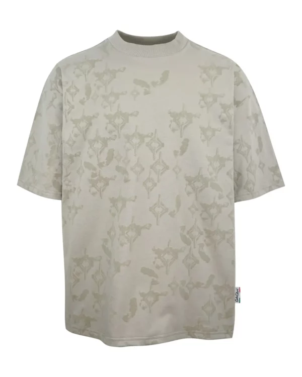 Carlo Colucci T-shirt - Allover Print Soft Impact Beige