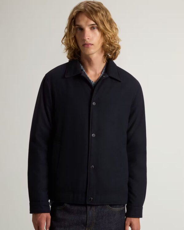Woolrich Jas - Wool Keating Shirt Jacket Melton Blue