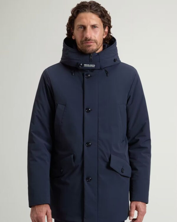 Woolrich Jas - Stretch Parka Melton Blue